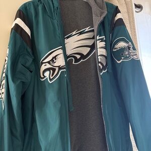 Officially Licensed NFL Hardball Reversible Hooded Jacket by Glll - Eagles